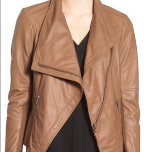 Trouvé Drape Front Leather Jacket